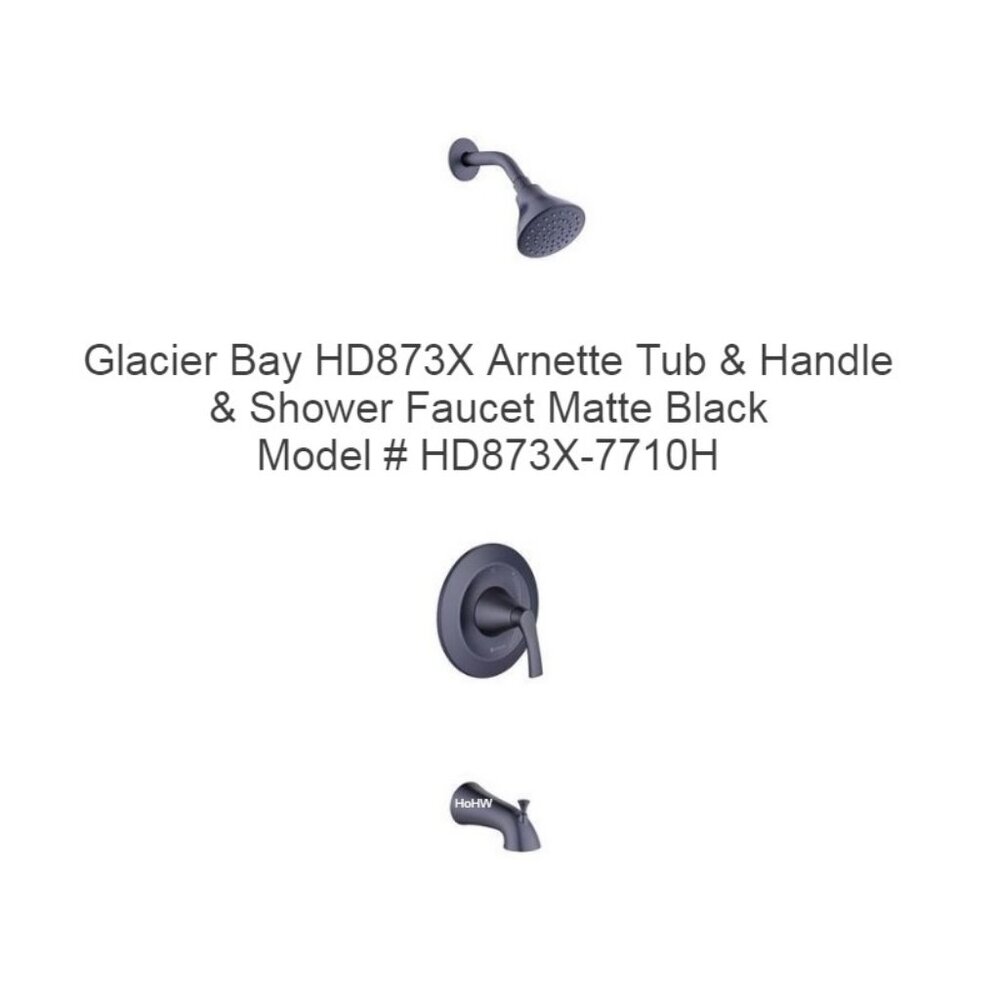 Glacier Bay HD873X Arnette Tub & Handle & Shower Faucet Matte Black New